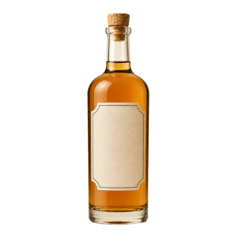 Neutrale Whiskyflasche als Bild für eine Abfüllung in Dramevo